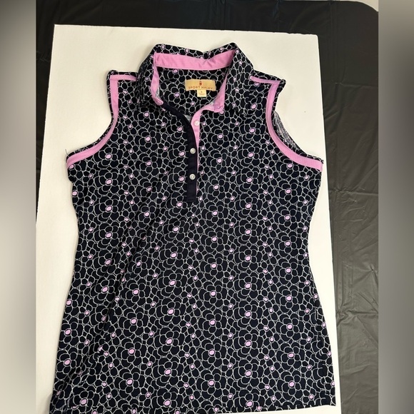 Sport Haley Navy and Lilac Floral Top. Size Small - Picture 6 of 12